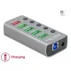 Delock USB 5 Gbps hub 4 porttal valamint 1 gyorstöltő porttal kapcsolóval és megvilágítással (63262)