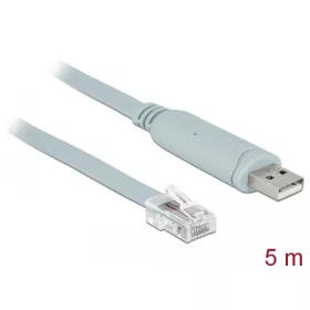   Delock Adapter USB 2.0 A-típusú apa > 1 x soros RS-232 RJ45 apa 5,0 m szürke