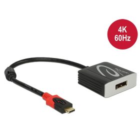   Delock Adapter USB Type-C csatlakozódugóval > Displayport csatlakozóhüvellyel (DP váltakozó mód) 4K