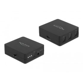   Delock S/PDIF Toslink kapcsoló 3 bemenettel és 1 kimenettel infrasugaras távkapcsolóval és USB tápellátással (63395)