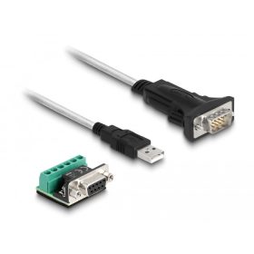   Delock USB 2.0 A-típusú adapter   1 x soros RS-422/485 apa 6 tűs terminal blockkal 5 V 1,8 m (63465)