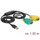 Delock Adapter, USB 2.0 A-típusú > 2 db soros DB9 RS-232 (63466)