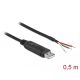 Delock Adapter kábel USB 2.0 Type-A és soros RS-232 közötti 3 nyitott vezetékkel 0,5 m (63497)