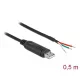 Delock Adapter kábel USB 2.0 Type-A és soros RS-232 közötti 3 nyitott vezetékkel 0,5 m (63497)