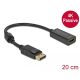 Delock Adapter DisplayPort 1.2-dugós csatlakozó -HDMI-csatlakozóhüvely 4K passzív fekete (63559)