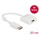 Delock Adapter DisplayPort 1.2-dugós csatlakozó-HDMI-csatlakozóhüvely 4K aktív fehér (63586)