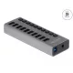 Delock SuperSpeed USB hub 10db USB 3.0 csatlakozóval és kapcsolóval (63670)