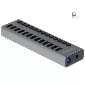   Delock Külső SuperSpeed USB hub 13 bemenettel és kapcsolóval