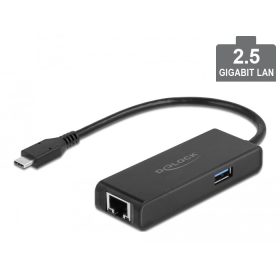  Delock USB Type-C  adapter USB A-típusú hüvely 2,5 Gigabit LAN