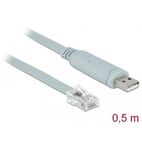   Delock Adapter USB 2.0 A-típusú apa > 1 x soros RS-232 RJ45 apa 0,5 m szürke