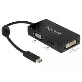 Delock Type-C -> VGA / HDMI / DVI adapter fekete (63925)