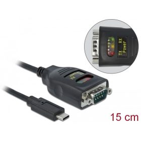   Delock Átalakító USB Type-C    1 x Soros RS-232 DB9 15 kV ESD védelemmel (64038)