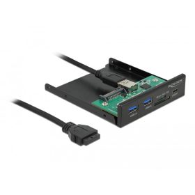  Delock 3.5” 3.2 Gen 1 USB elülső panel, kártyaolvasó (64058)