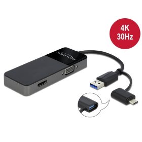 Delock Adapter USB 3.0 a 4K HDMI + VGA (64085)