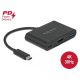 Delock USB Type-C  adapter 4K 30 Hz   s HDMI-hez A- és USB Type-C  PD porttal