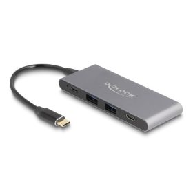   Delock 4 portos USB Type-C  Hub 2 x A-típusú USB és 2 x USB Type-C  10 Gbps (64111)