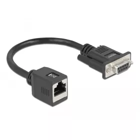   Delock Soros adapter a kábelhosszabbításhoz a DB9-es anya csatlakozó   RJ45 anya csatlakozó (64122)