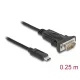 Delock Adapter USB Type-C - 1 x soros RS-232 D-Sub 9 tűs apa csavarokkal 0,25 m