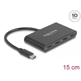 DeLock 4 portos USB 3.2 Gen 2 Type-C Hub (64129)