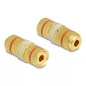   Delock Audio csatlakozókat összekötő adapter installációhoz, piros gyűrűvel (64143)