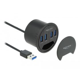   Delock 4 portos asztalba szerelhető hub 4 db. SuperSpeed USB A-típusú (64153)