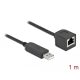 Delock Soros kapcsolati kábel FTDI chipszettel, USB 2.0 A-típusú apa - RS-232 RJ45 anya, 1 m hosszú, (64164)