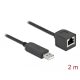 Delock Soros kapcsolati kábel FTDI chipszettel, USB 2.0 A-típusú apa - RS-232 RJ45 anya, 2 m hosszú, (64165)