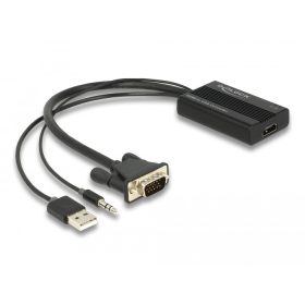 Delock HDMI VGA adapter audió funkcióval 25 cm