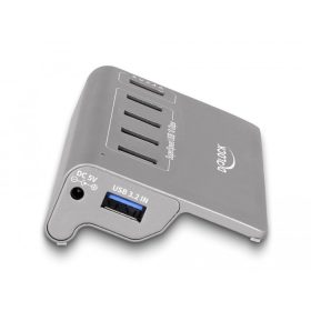   Delock USB 10 Gbps Hub 4 A-típusú USB porttal + 1 gyorstöltő porttal beleértve a tápellátást (64182)