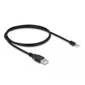   Delock A-típusú USB 2.0 kábel apa - 4 db. nyitott vezeték 1 m fekete (64184)