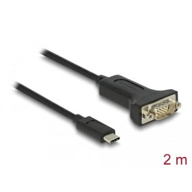   Delock Adapter USB Type-C - 1 x soros RS-232 D-Sub 9 tűs apa anyacsavarokkal 2 m
