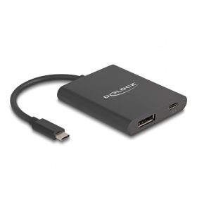   Delock USB Type-C  adapter DisplayPort (DP Alt mód) 8K-hoz HDR és 60 W tápellátással