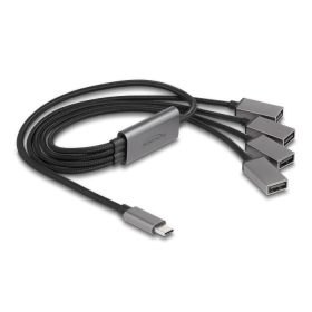   Delock 4 portos USB 2.0 kábel hub USB Type-C  csatlakozóval 60 cm