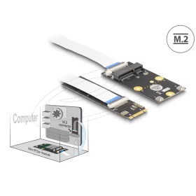   Delock Átalakító, M.2 aljzat B+M nyílással, csatlakozódugó - 1 x Mini PCIe-nyílás fél méretben / teljes méretben rugalmas kábellel