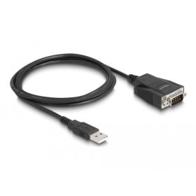   Delock Adapter USB 2.0 A-típusú apa - 1 x Soros RS-232 D-Sub 9 apa csavarokkal és csavaranyákkal elektromos kisülés (ESD) elleni védelemmel