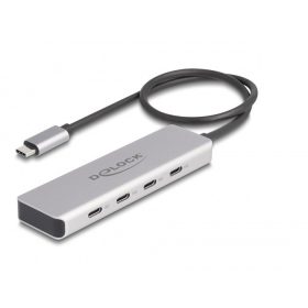   Delock USB 10 Gbps USB Type-C  hub 4 x USB Type-C  anya csatlakozóval és 35 cm hosszú csatlakozó kábellel
