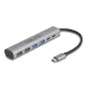 Delock 6 portos USB hub 4 x A-típusú USB anyával és 2 x USB Type-C  anya csatlakozóval (64232)