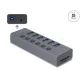 Delock Külső USB 5 Gbps sebességű 6 portos hub kapcsolóval és SD / Micro SD csatlakozási felülettel