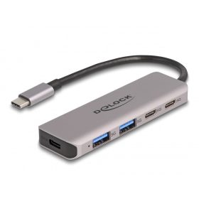   Delock USB 5 Gbps 2 USB Type-C  portos és 2 A-típusú portos hub USB Type-C  csatlakozóval (64239)