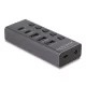 Delock Hub USB 5 Gbps 2 x A-típusú és 2 x USB Type-C  anya és 1 x gyorstöltő port + kapcsoló (64248)
