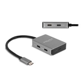   Delock USB 10 Gbps Tetején 4 USB porttal rendelkező USB Type-C  hub USB Type-C  csatlakoztatóval (64249)