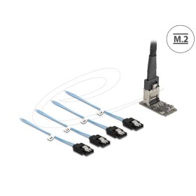   Delock Vezérlő M.2 2242 kulcs B+M apa - 4 x SATA 1 m hosszú kábellel