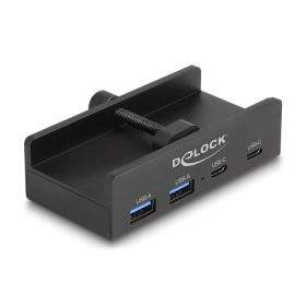   Delock Külső USB 5 Gbps 4 Port Hubon keresztül 2 x A-típusú USB és 2 x USB Type-C -k záró csavarmenettel