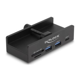   Delock Külső USB 5 Gbps Hub 2 x A-típusú USB, 1 x USB Type-C  és SD + Micro SD csatlakozó felületekkel és záró csavarral