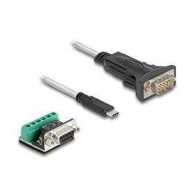   Delock USB Type-C -típusú adapter   1 x soros RS-422/485 apa 6 tűs terminal blockkal 5 V 0,5 m (64266)