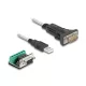 Delock USB 2.0 A-típusú adapter   1 x soros RS-422/485 apa 6 tűs terminal blockkal 5 V 0,5 m (64267)