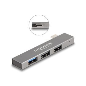   Delock USBType-C csatlakozós hub 1 x USB 10 Gbps A-típusú és 2 x A-típusú USB 2.0 portokkal (64274)