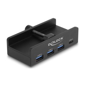  Delock Külső USB 5 Gbps 4 Port Hubon keresztül 3 x A-típusú USB és 1 x USB Type-C -k záró csavarmenettel