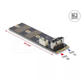   Delock Adapter M.2 B kulcsos csatlakozó dugós   7 tűs, függőleges SATA csatlakozó