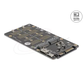   Delock Átalakító M.2 M kulcsos NVMe SSD-ről OCuLink SFF-8612 csatlakozóra és M.2 B kulcsos SATA SSD-ről SATA csatlakozóra